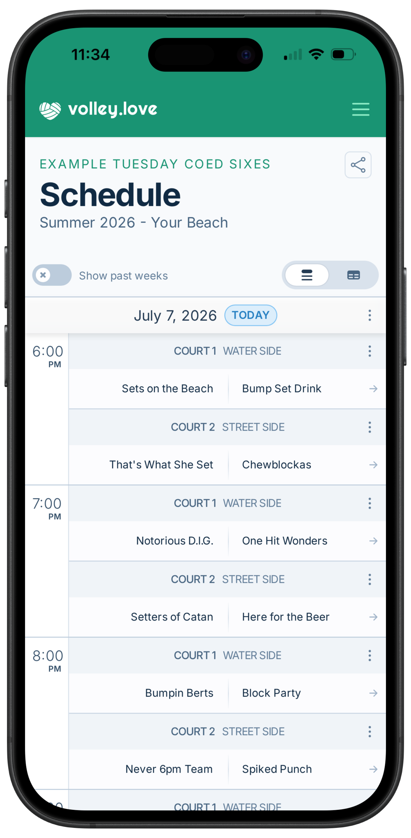 Scheduling form screenshot on a mobile device