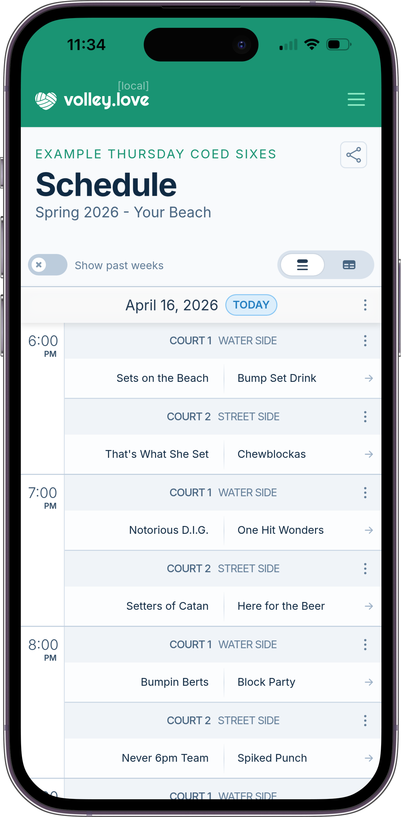 Scheduling form screenshot on a mobile device