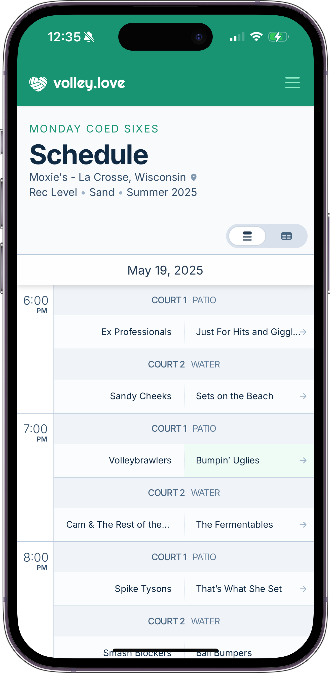 Scheduling form screenshot on a mobile device