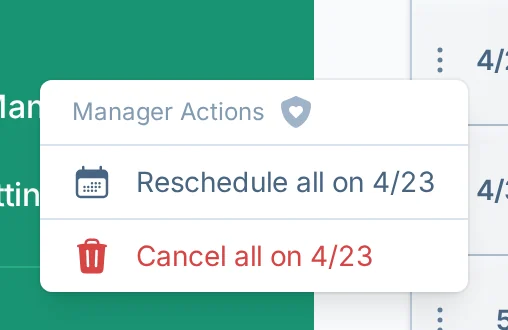Cancel all matches on one date in volley.love, a volleyball scheduling app for rec leagues